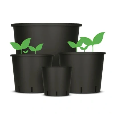 Afbeelding van Weedness Ronde kunststof bloempot 15 liter 30 x 26 cm voor binnen en buiten grote kweekpot balkon tuin XXL