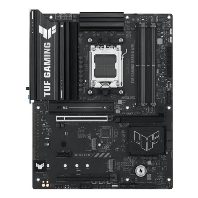 Image de ASUS TUF GAMING B850 E WIFI carte mère ATX Socket AM5 AMD Chipset USB C 3.2 Gen2, Gen 1, 2, 2x2, USB4 Wi Fi 6E, 2.5 Gigabit LAN, Bluetooth graphique embarquée (unité centrale requise) audio H