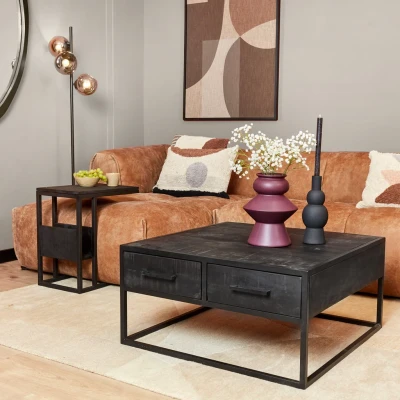 Afbeelding van Salontafel Denver Black 80x80 cm