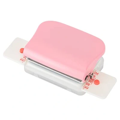 Afbeelding van Handmatige perforator, roze, papierperforator voor losbladig papier, A4, B5, A5, ponsmachine 26/30/20 gaten