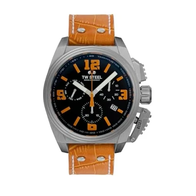 Afbeelding van TW Steel TW1112 Canteen Swiss Movement Chrono Oranje Leer 46mm