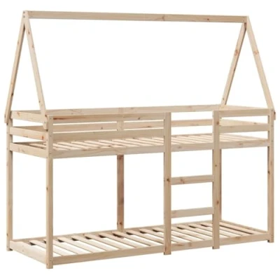 Afbeelding van vidaXL Stapelbedframe zonder matras massief grenenhout 90x200 cm