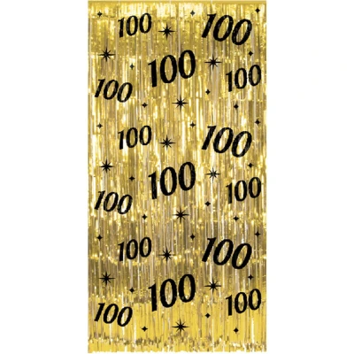 Afbeelding van Deurgordijn 100 Jaar Goud Zwart Classy 100x200cm per stuk