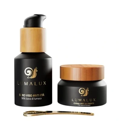 Afbeelding van Lumalux COMBOPACK gezichtsverzorging hyaluronzuur serum 98% biologisch slakkenslijm 50 ml en 75% biologische slakkencrème hyaluronzuur, aloë vera, vitamine E, GOJi