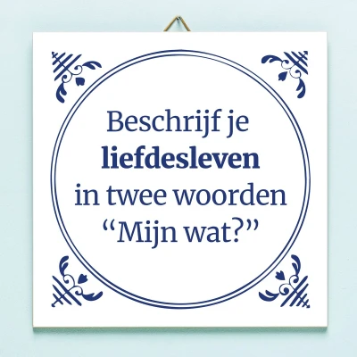 Afbeelding van Tegeltje Beschrijf Je Liefdesleven