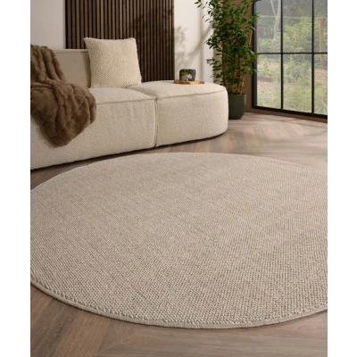 Afbeelding van Rond Laagpolig Vloerkleed Loom Zilver 160 Cm
