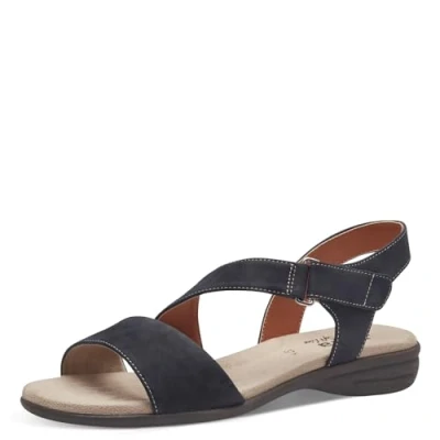 Afbeelding van Jana 8 28167 42 platte sandalen voor dames, Navy Blauw