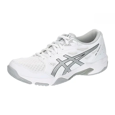 Afbeelding van Asics Gelrocket 11 Volleybalschoenen, Dames, Maat: 42, White/pure silver Imitatieleer/ textiel