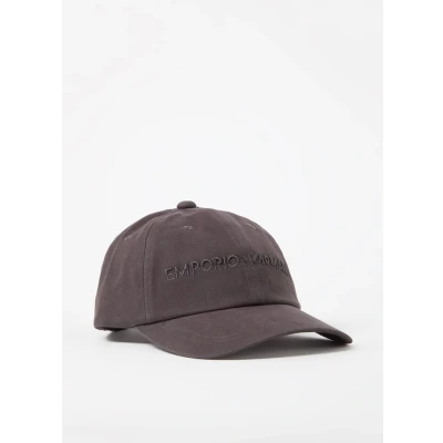 Afbeelding van Emporio Armani heren Pet met logoborduring in de kleur Donkergrijs