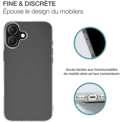Afbeelding van Bigben Connected, Hoesje Geschikt voor Apple iPhone 16 Plus Zacht SiliSoft Anti vergeling, Transparant