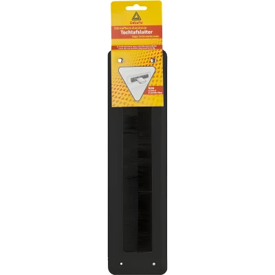 Afbeelding van Deltafix Brievenbusborstel zwart aluminium 38 x 8,3 cm tochtafsluiter energiebesparend