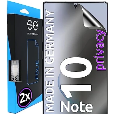 Afbeelding van S.E Set van 2 privacyfolies voor Samsung Galaxy Note 10 anti Spy privacybeschermingsfolie uit Duitsland, spionagefolie 10,