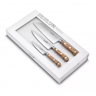 Afbeelding van Déglon SABATIER DEG® OLIVIER 3 delige Set Olijfhout &amp; Gesmeed