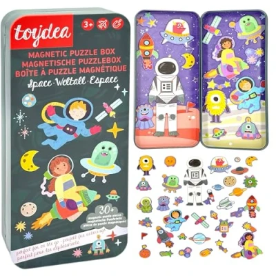 Afbeelding van Toydea Jeu de puzzle magnétique espace Favorise la créativité et motricité fine Jouet à partir 3 ans voyage idéal pour les enfants Parfait déplacements