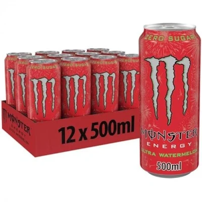 Afbeelding van Monster Energy Ultra Watermelon Flavour (watermeloen) Zero Sugar Drink 12 x 0,5 l