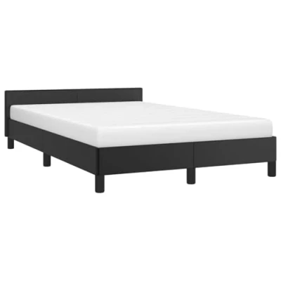 Afbeelding van vidaXL Bedframe met hoofdeinde, 120 x 200 cm, kunstleer, zwart