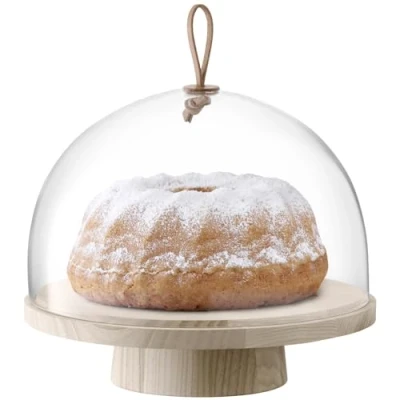 Afbeelding van L.S.A. Ivalo Serveerplateau op Voet met Stolp ø 28 cm Glas Transparant