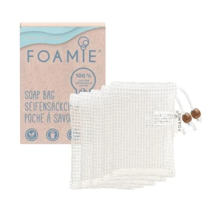 Afbeelding van Foamie Zeepnet 5 x met een koord om te drogen, net bespaart zeep voor shampoo en wasverzorging, zeer schuimend massage peeling effect