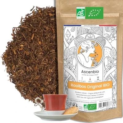 Image de Ascenbio ✿ Rooibos Original PUR Supérieur BIO 180 g vrac Préparé et conditionné en France Emballage biodégradable
