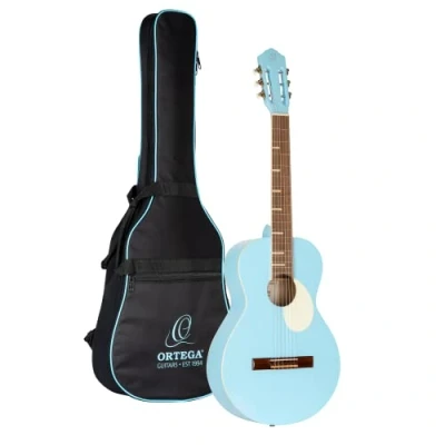 Image de Ortéga RGA SKY Guitare classique forme Parlor série Gaucho Bleu ciel brillant (+housse)