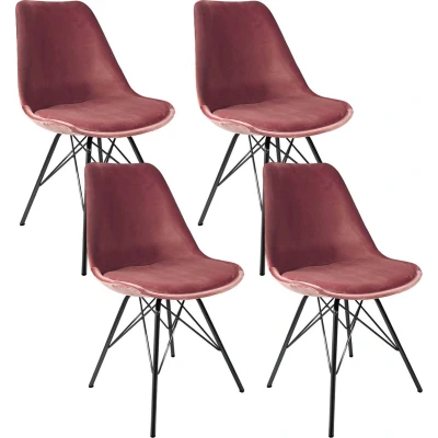 Afbeelding van SET van 4 Kick kuipstoel Velvet Roze