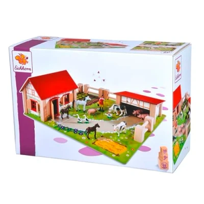 Afbeelding van Eichhorn 100004304 Kleine boerderij van hout 21 stuks