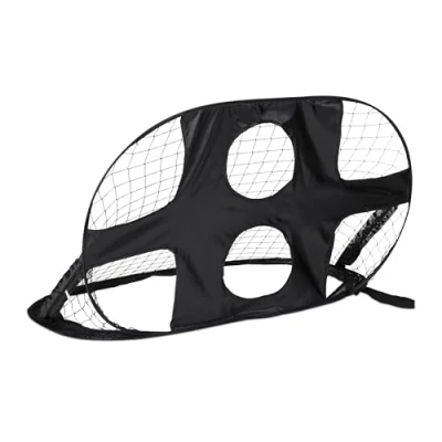 Afbeelding van Relaxdays voetbaldoel met doelwand opvouwbaar 80 x 120 cm kinderen tas