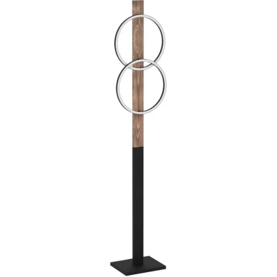 Afbeelding van EGLO Boyal Vloerlamp LED 150 cm Zwart/Bruin/Wit Hout/Staal