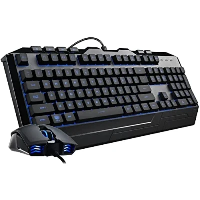 Afbeelding van Cooler Master Devastator 3 Combo toetsenbord en gamingmuis AZERTY Frans membraantoetsenbord met led achtergrondverlichting in 7 kleuren, speciale multimedia toetsen, polssteun, MM110