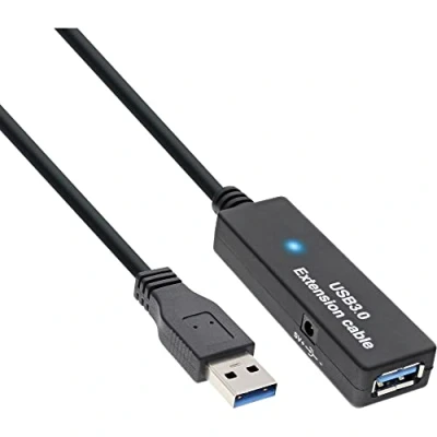 Afbeelding van InLine actieve USB naar verlengkabel externe voedingsadapter USB3.0 tot 0,9A 15 meter