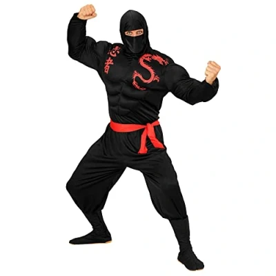 Afbeelding van Super Ninja heren kostuum gespierd Maatkeuze: Maat XL