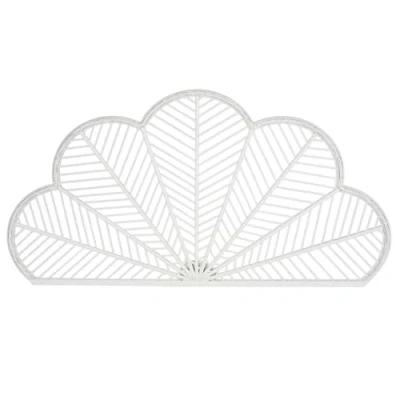 Afbeelding van Hoofdbord Home ESPRIT Wit Bamboe Rotan 160 x 2,5 81 cm