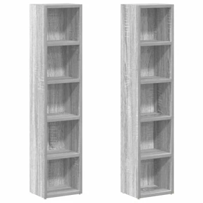 Image de vidaXL Armoires à CD 2 pcs Sonoma gris 21x16x93,5 cm Bois d&#039;ingénierie815319