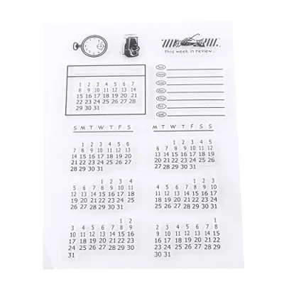 Afbeelding van Bullet Journal stempelset, transparant, scrapbooking, stempel, kalender van siliconen, pvc, voor doe het zelf, vrije tijd, creatief, decoratie, cadeau Kerstmis, kinderen