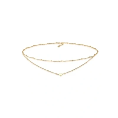 Afbeelding van Elli Dameshalsketting liggend hartlook trendy van sterling zilver 925