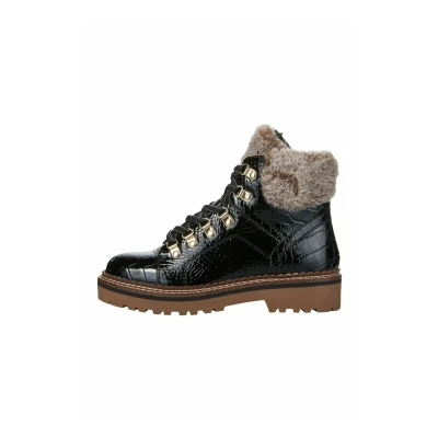 Afbeelding van Tamaris Snowboots, Dames, Maat: 41, Black croco Textiel/ synthetisch