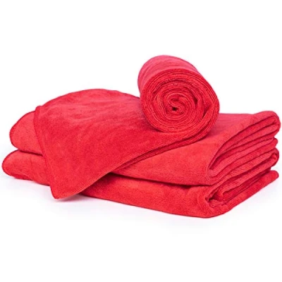 Afbeelding van cosey Zachte microvezel handdoek, 3 delig, maat S, rood