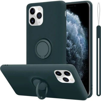 Afbeelding van Cadorabo Hoesje geschikt voor Apple iPhone 11 PRO in LIQUID GROEN Beschermhoes van flexibel TPU silicone Case Cover met ring