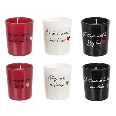 Image de Coffret de 6 bougies Dites avec des Mots d&#039;amour