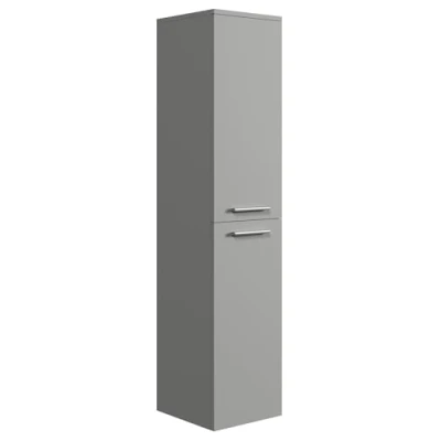 Afbeelding van Badplaats Badkamerkast Saturnus 35 x 130 cm Mat Grijs Hangende Kolomkast met Twee Deuren