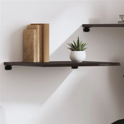 Afbeelding van Wandschap 60x60x2 cm behandeld massief eikenhout donkergrijs