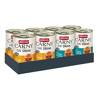 Afbeelding van Gemengd Pakket (Kip &amp; Tonijn) Animonda Carny Cat Drink 8x140ml Snacks Katten