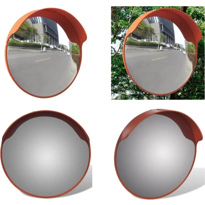 Afbeelding van vidaXL Verkeersspiegel voor buiten 45 cm PC kunststof oranje