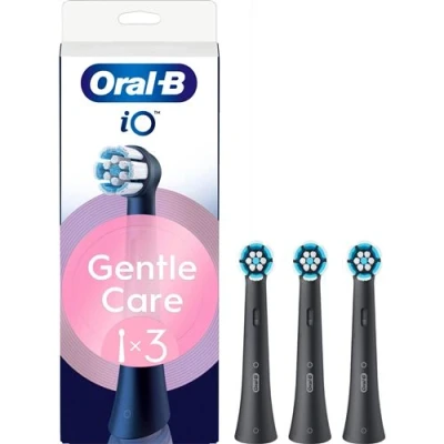 Afbeelding van Oral B, Borstels + opzetstukken, B iO Series Gentle Care Replacement Brush Heads Black 3 count (3 x)