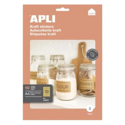 Afbeelding van APLI 17377 kraftpapier etiketten, 99,1 x 57,0 mm, 10 vellen