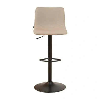 Afbeelding van Bronx71® Scandinavische barkruk Eva draaibaar gerecyclede stof taupe 60 76 cm Barkrukken set van 2