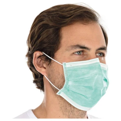 Afbeelding van Hygostar mondmasker (medisch Type II) 3 laags blauw 50 stuks met oorelastiek