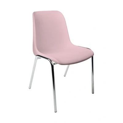 Afbeelding van Kantinestoelen Rome kunststof stapelbaar roze