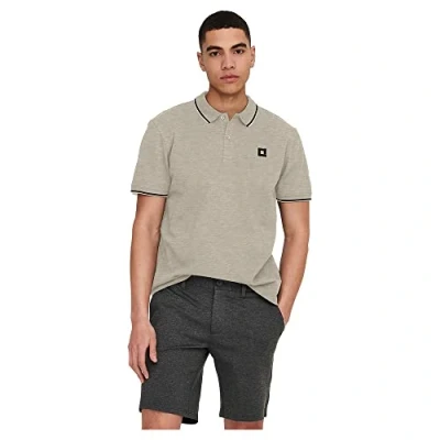 Afbeelding van ONLY &amp; SONS ONSFLETCHER LIFE SLIM SS POLO NOOS Heren Poloshirt Maat M