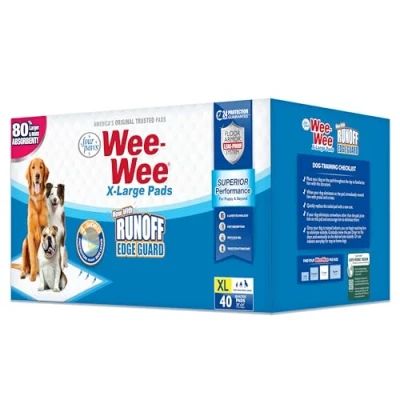 Afbeelding van Four Paws Wee 21 stuks XL hoogwaardige hygiënische mat voor extra grote honden, lekvrije vloerbescherming honden en puppy&#039;s, ongeparfumeerd, 71,1 x 86,4 cm